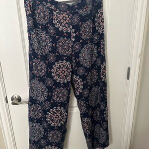 Torrid Navy patterned wide leg pants